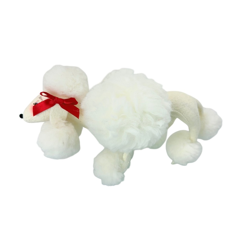 Annalee 10" Mon Cherie White Poodle Doll Posable Legs Red Bow